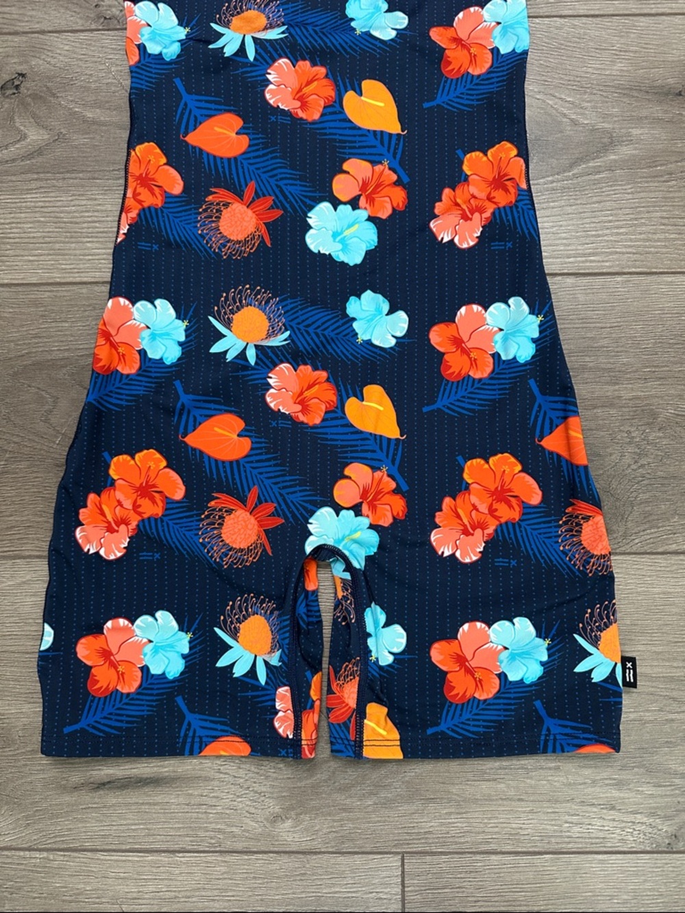 TomboyX Sleeveless Unisuit 5” One Piece Swimsuit Floral Blue Orange Size XS - Picture 2 of 10